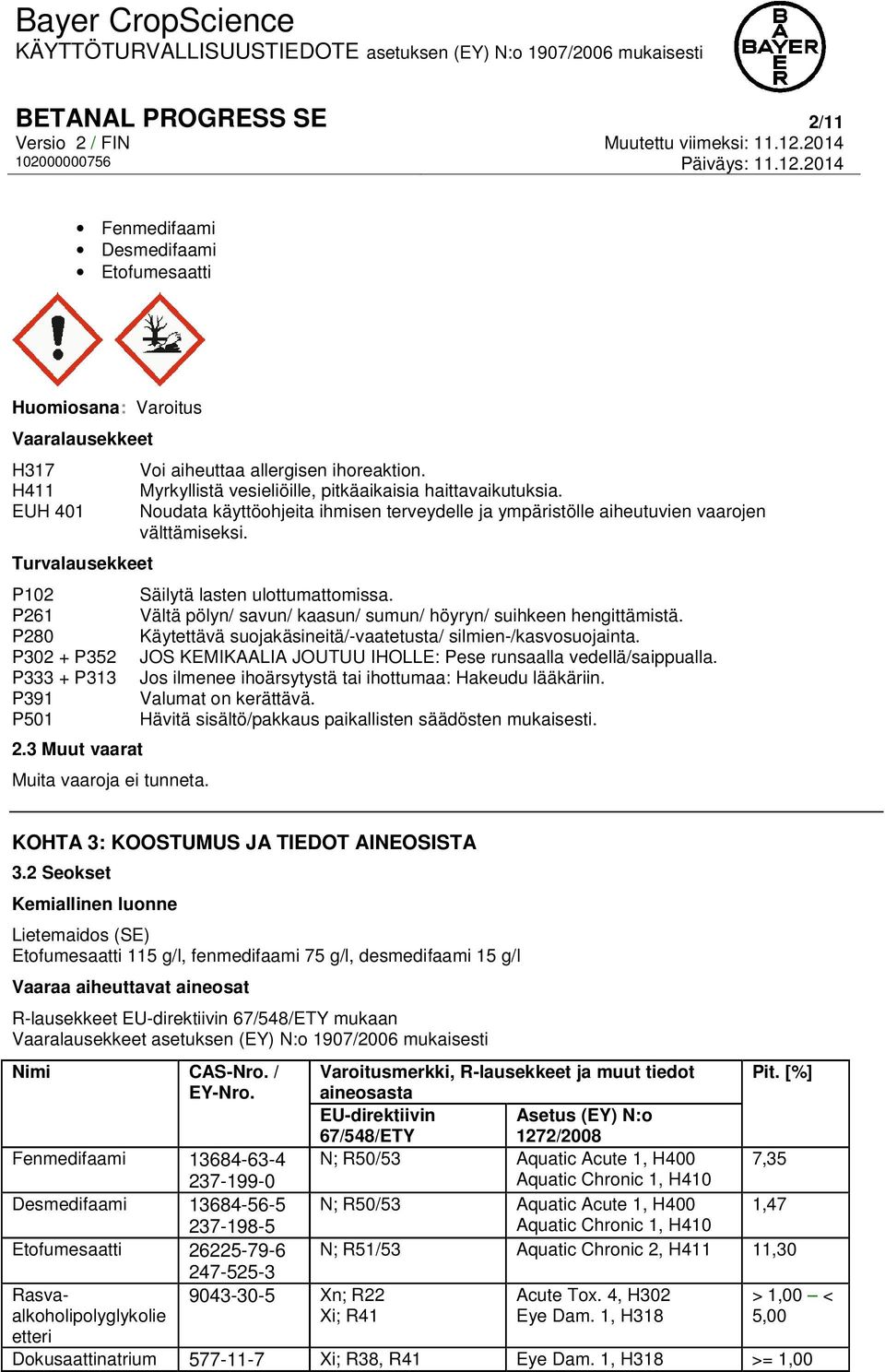 Noudata käyttöohjeita ihmisen terveydelle ja ympäristölle aiheutuvien vaarojen välttämiseksi. Säilytä lasten ulottumattomissa. Vältä pölyn/ savun/ kaasun/ sumun/ höyryn/ suihkeen hengittämistä.
