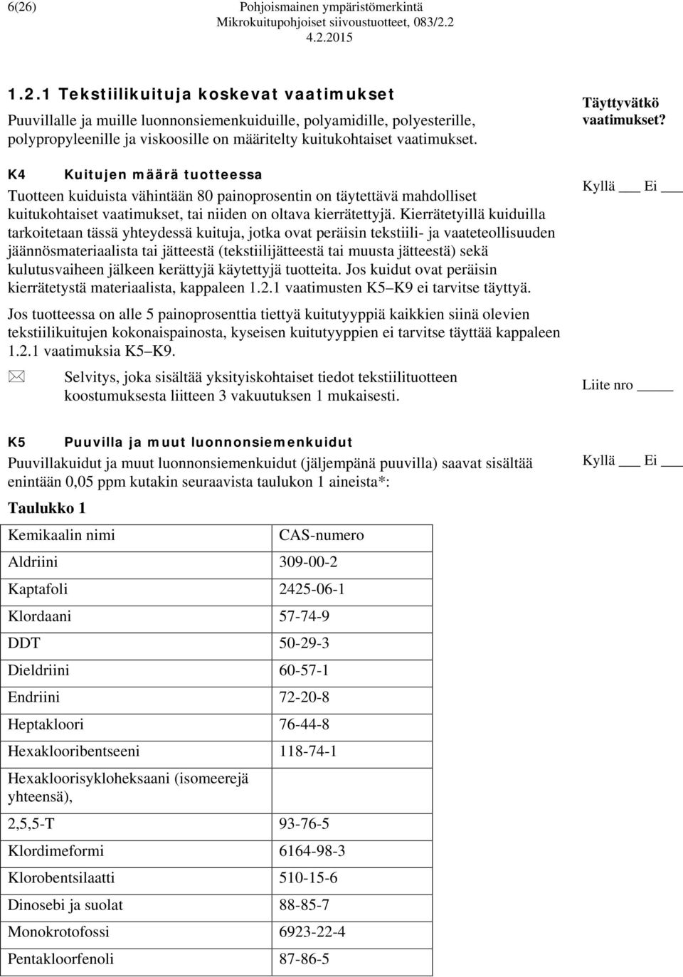 Kierrätetyillä kuiduilla tarkoitetaan tässä yhteydessä kuituja, jotka ovat peräisin tekstiili- ja vaateteollisuuden jäännösmateriaalista tai jätteestä (tekstiilijätteestä tai muusta jätteestä) sekä
