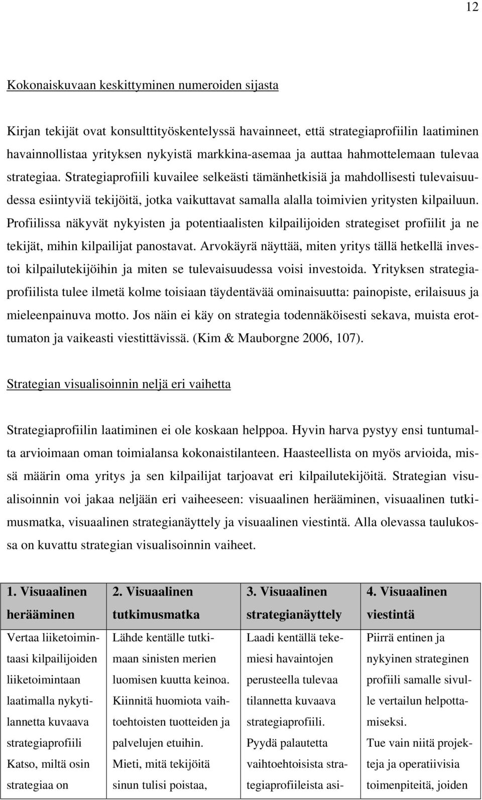 Strategiaprofiili kuvailee selkeästi tämänhetkisiä ja mahdollisesti tulevaisuudessa esiintyviä tekijöitä, jotka vaikuttavat samalla alalla toimivien yritysten kilpailuun.
