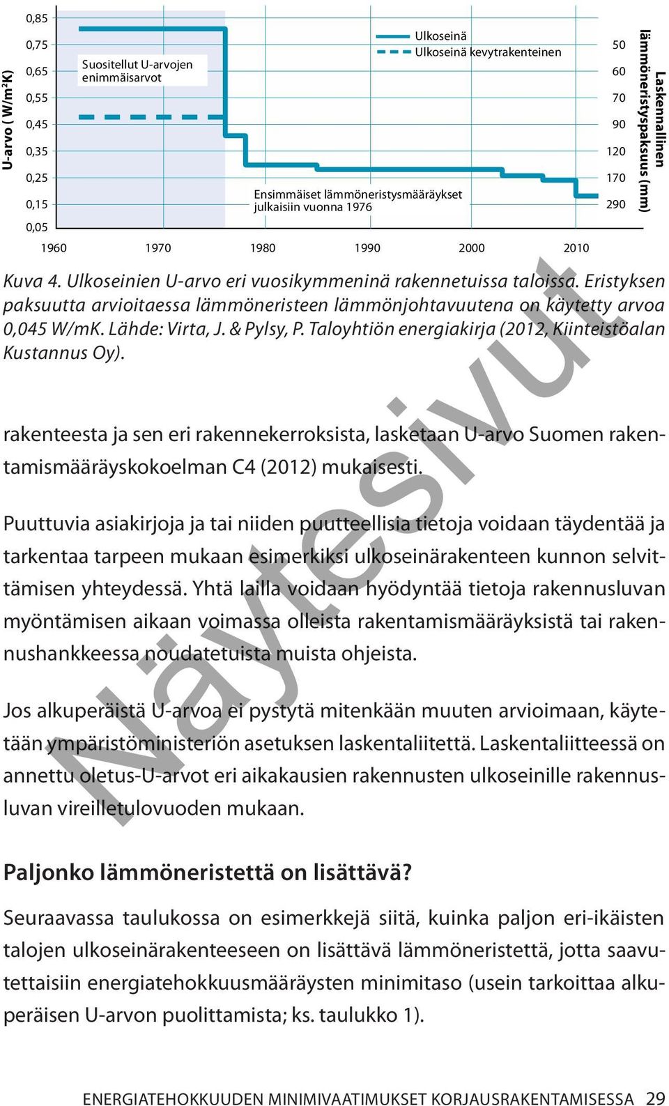 Puuttuvia asiakirjoja ja tai niiden puutteellisia tietoja voidaan täydentää ja tarkentaa tarpeen mukaan esimerkiksi ulkoseinärakenteen kunnon selvittämisen yhteydessä.