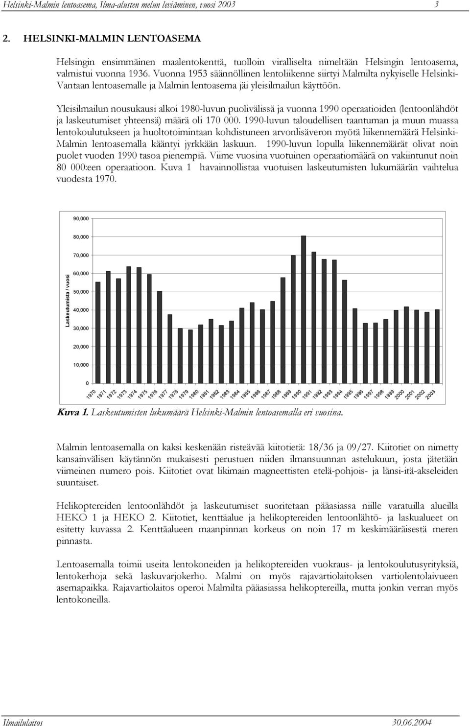 Vuonna 1953 säännöllinen lentoliikenne siirtyi Malmilta nykyiselle Helsinki- Vantaan lentoasemalle ja Malmin lentoasema jäi yleisilmailun käyttöön.