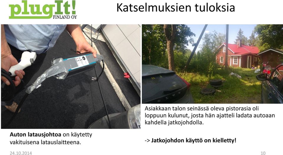 autoaan kahdella jatkojohdolla.