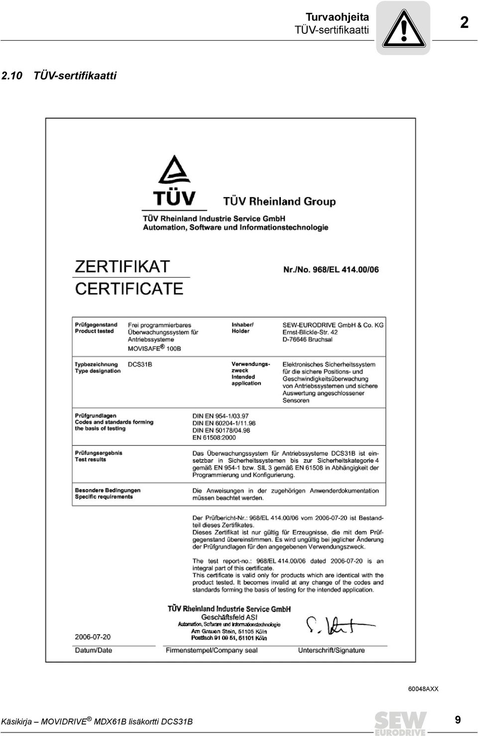 10 TÜV-sertifikaatti
