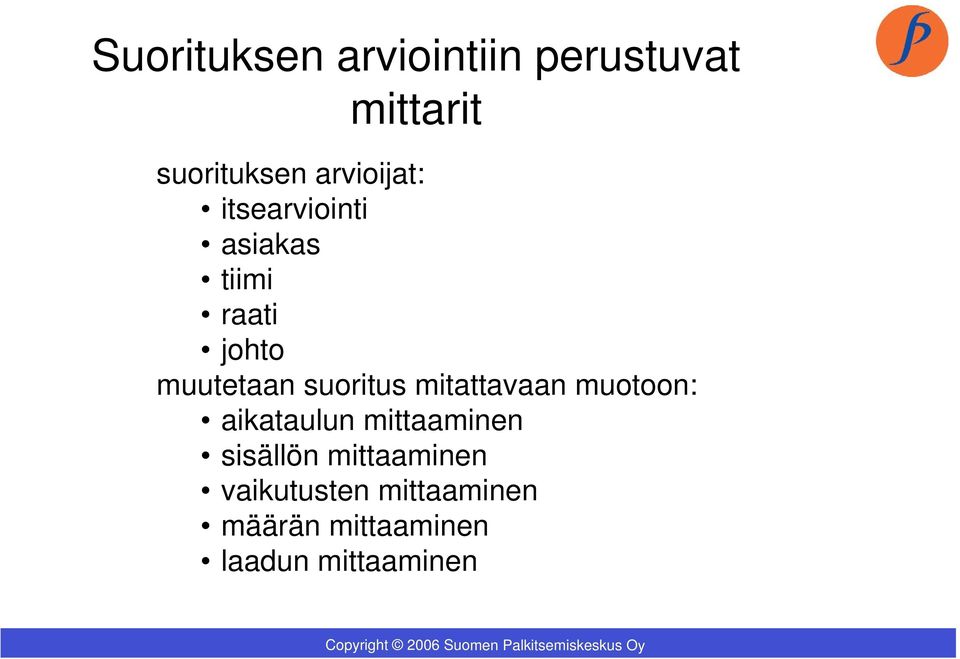 suoritus mitattavaan muotoon: aikataulun mittaaminen sisällön