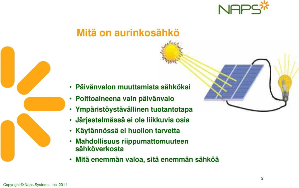 osia Käytännössä ei huollon tarvetta Mahdollisuus riippumattomuuteen