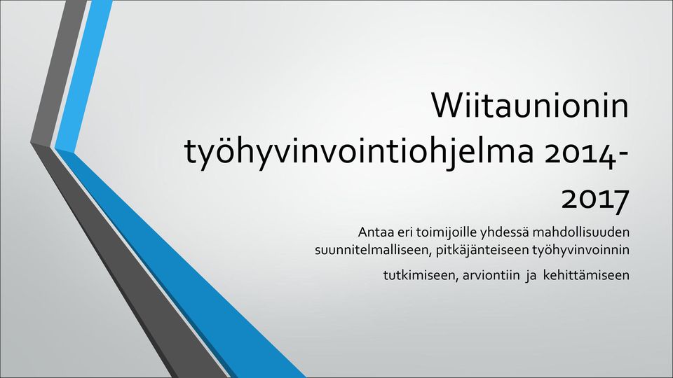 suunnitelmalliseen, pitkäjänteiseen