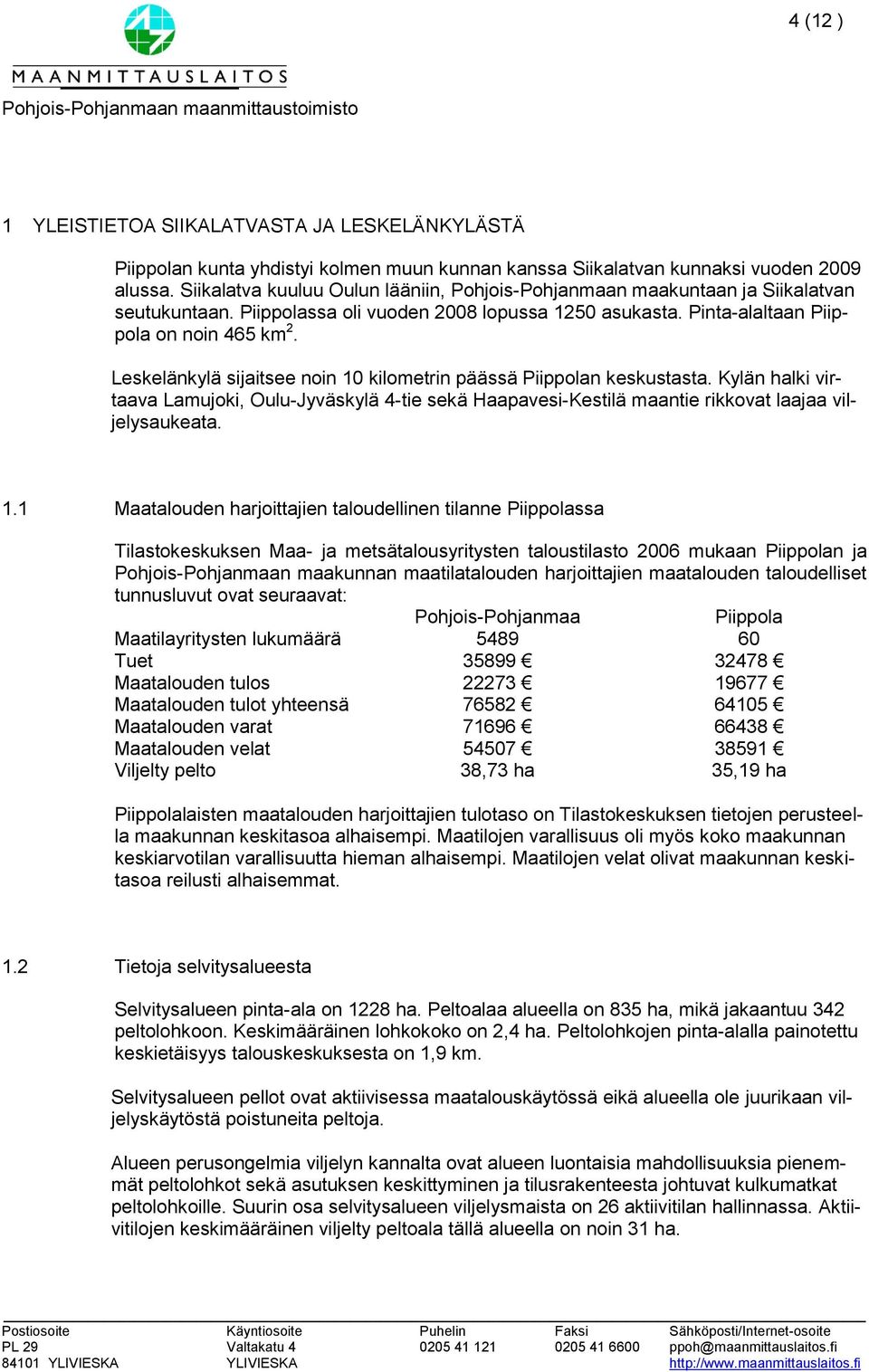 Leskelänkylä sijaitsee noin 10