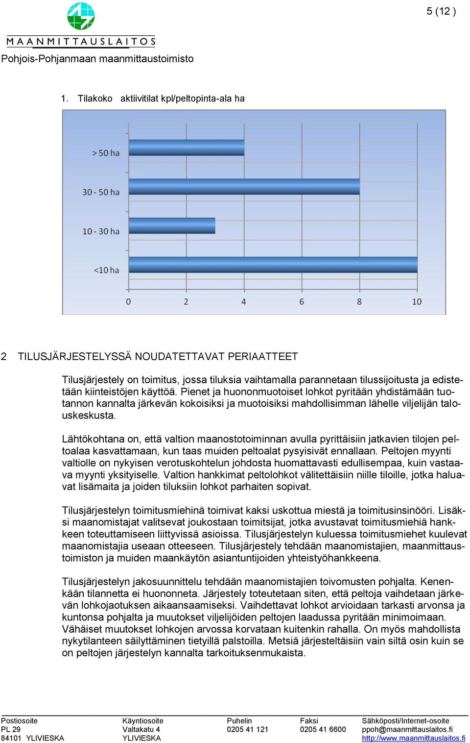 kiinteistöjen käyttöä. Pienet ja huononmuotoiset lohkot pyritään yhdistämään tuotannon kannalta järkevän kokoisiksi ja muotoisiksi mahdollisimman lähelle viljelijän talouskeskusta.