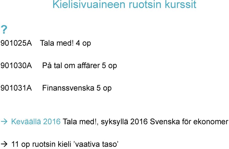 Finanssvenska 5 op Keväällä 2016 Tala med!