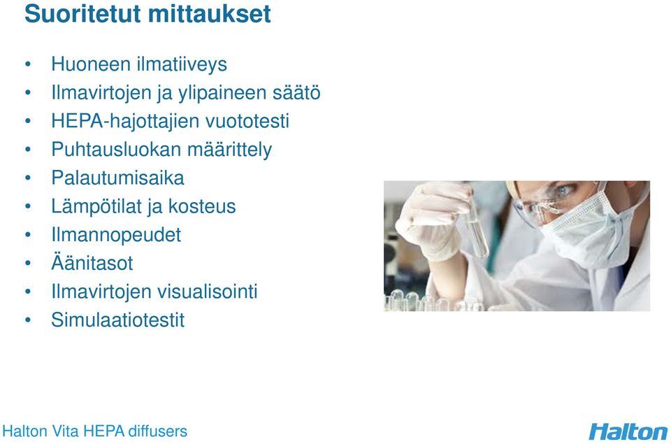 määrittely Palautumisaika Lämpötilat ja kosteus Ilmannopeudet