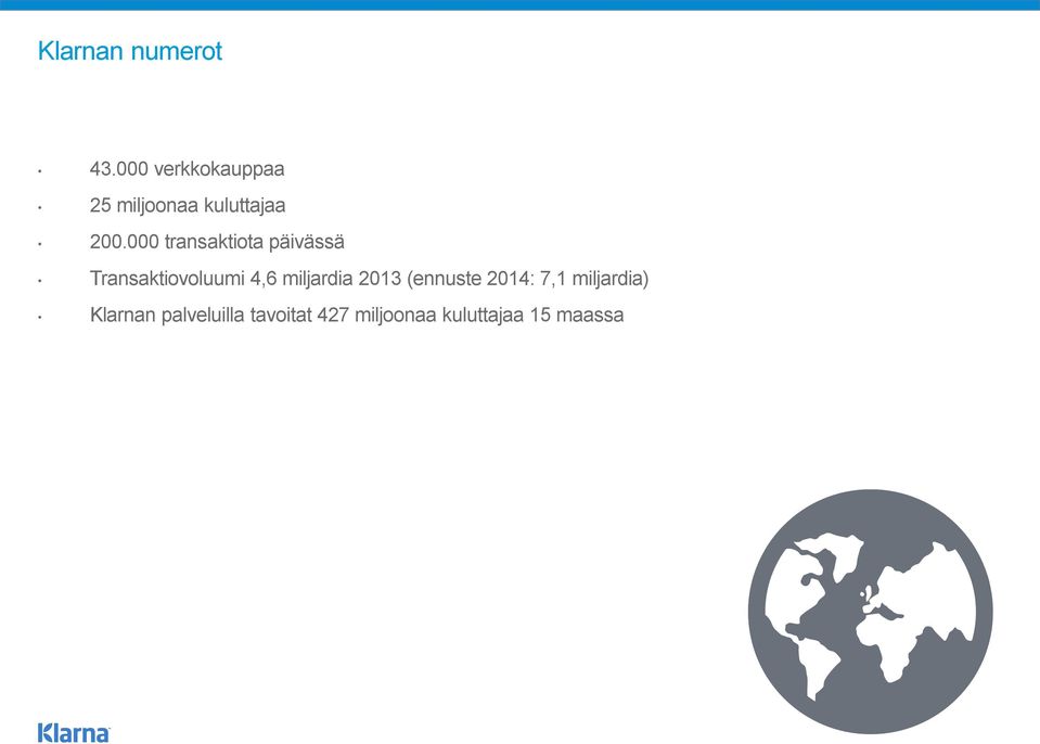 000 transaktiota päivässä Transaktiovoluumi 4,6