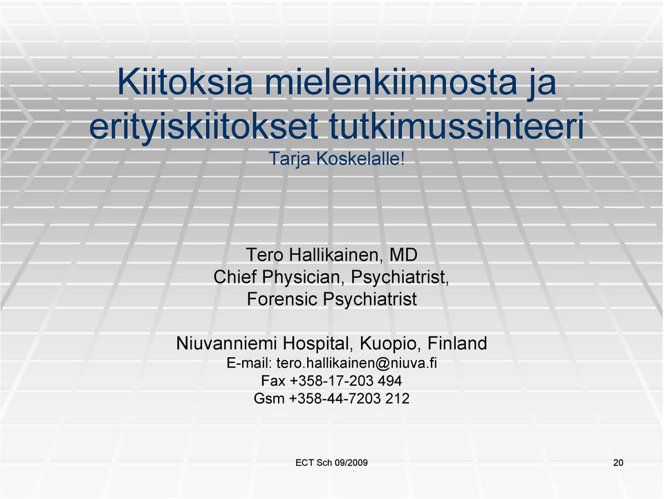 Tero Hallikainen, MD Chief Physician, Psychiatrist, Forensic