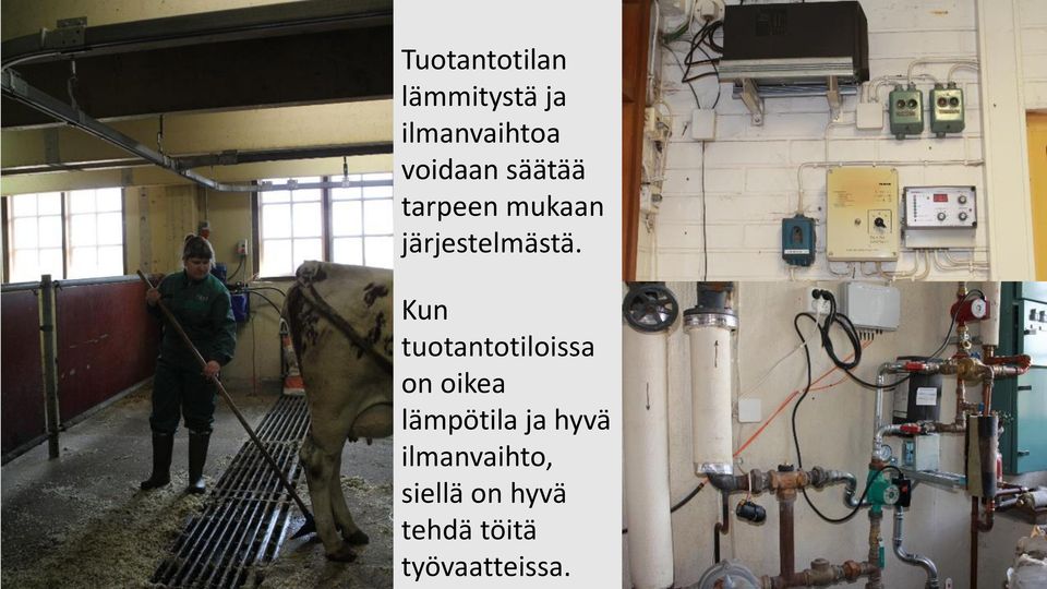 Kun tuotantotiloissa on oikea lämpötila ja hyvä