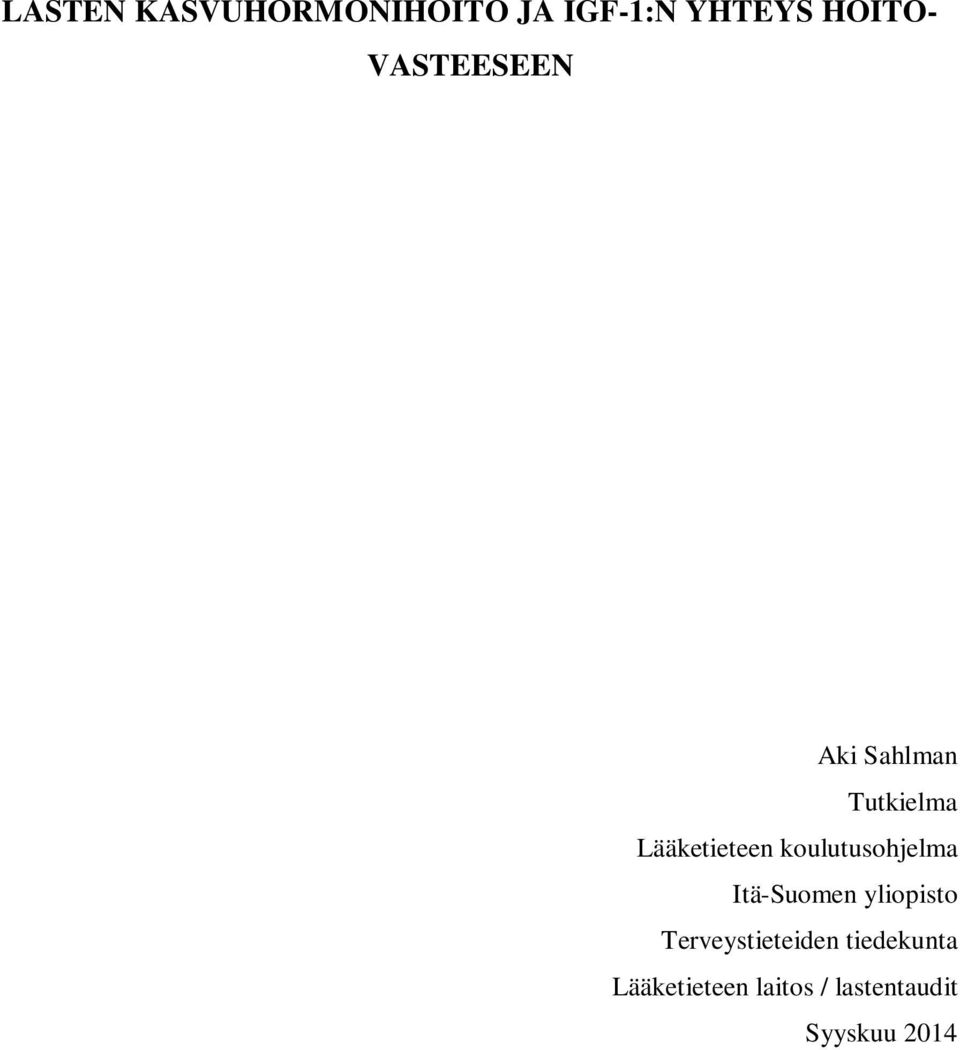 koulutusohjelma Itä-Suomen yliopisto