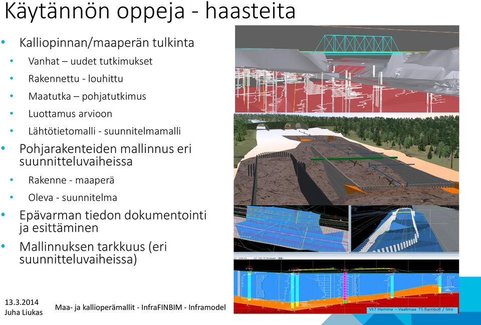 suunnitelmamalli Pohjarakenteiden mallinnus eri suunnitteluvaiheissa Rakenne - maaperä