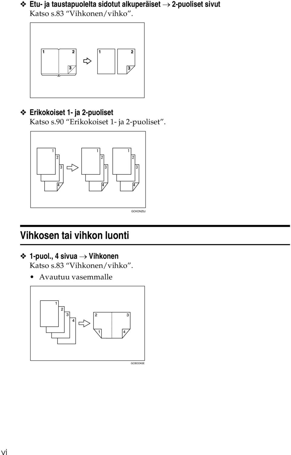 90 Erikokoiset 1- ja -puoliset.