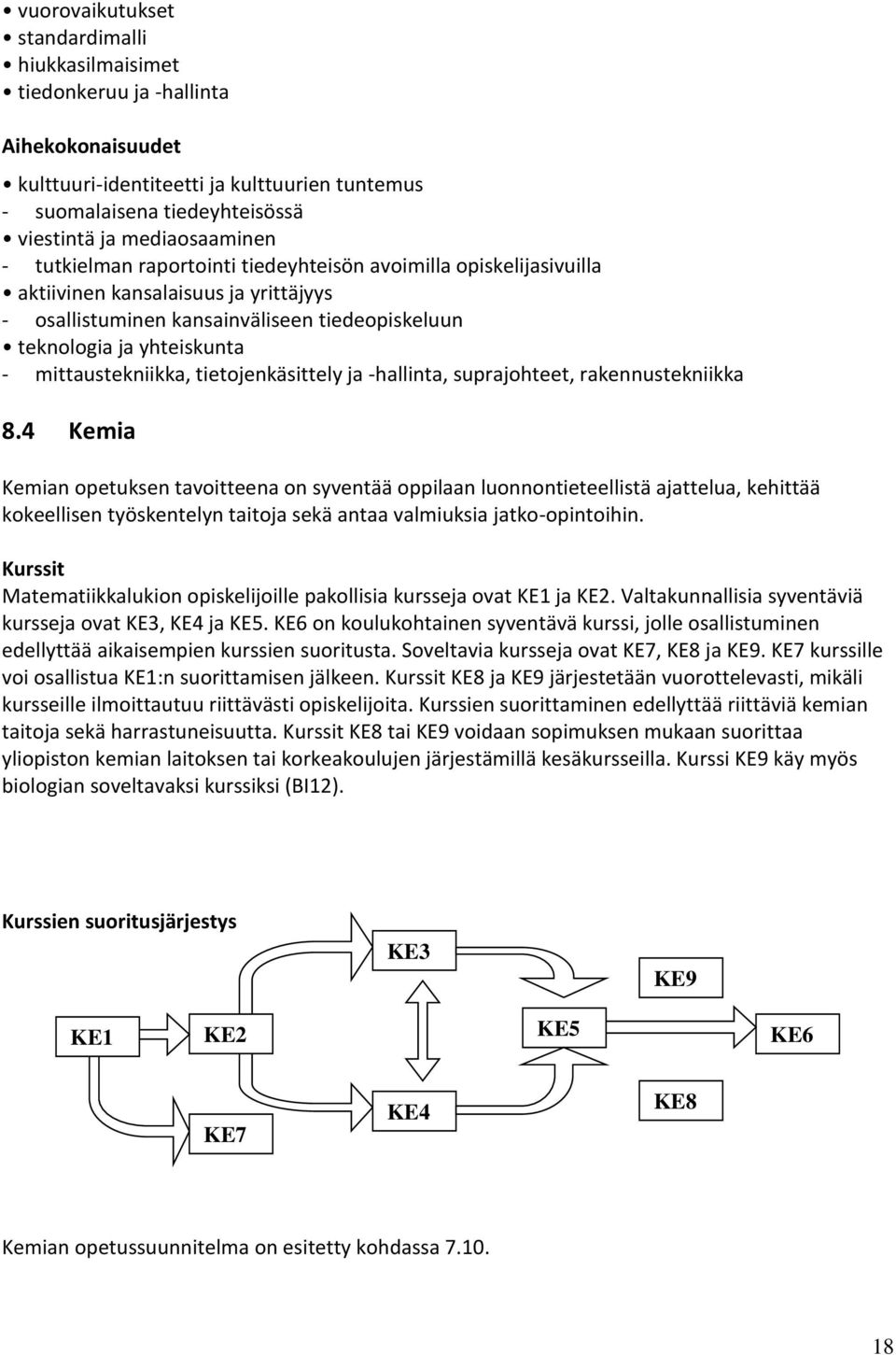 tietojenkäsittely ja -hallinta, suprajohteet, rakennustekniikka 8.