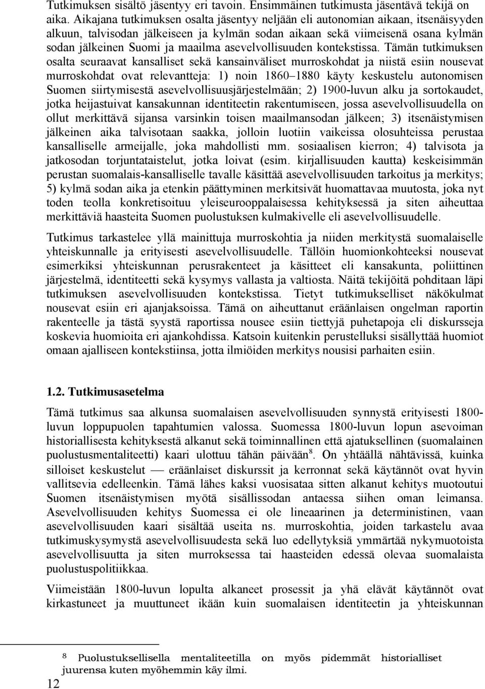 asevelvollisuuden kontekstissa.