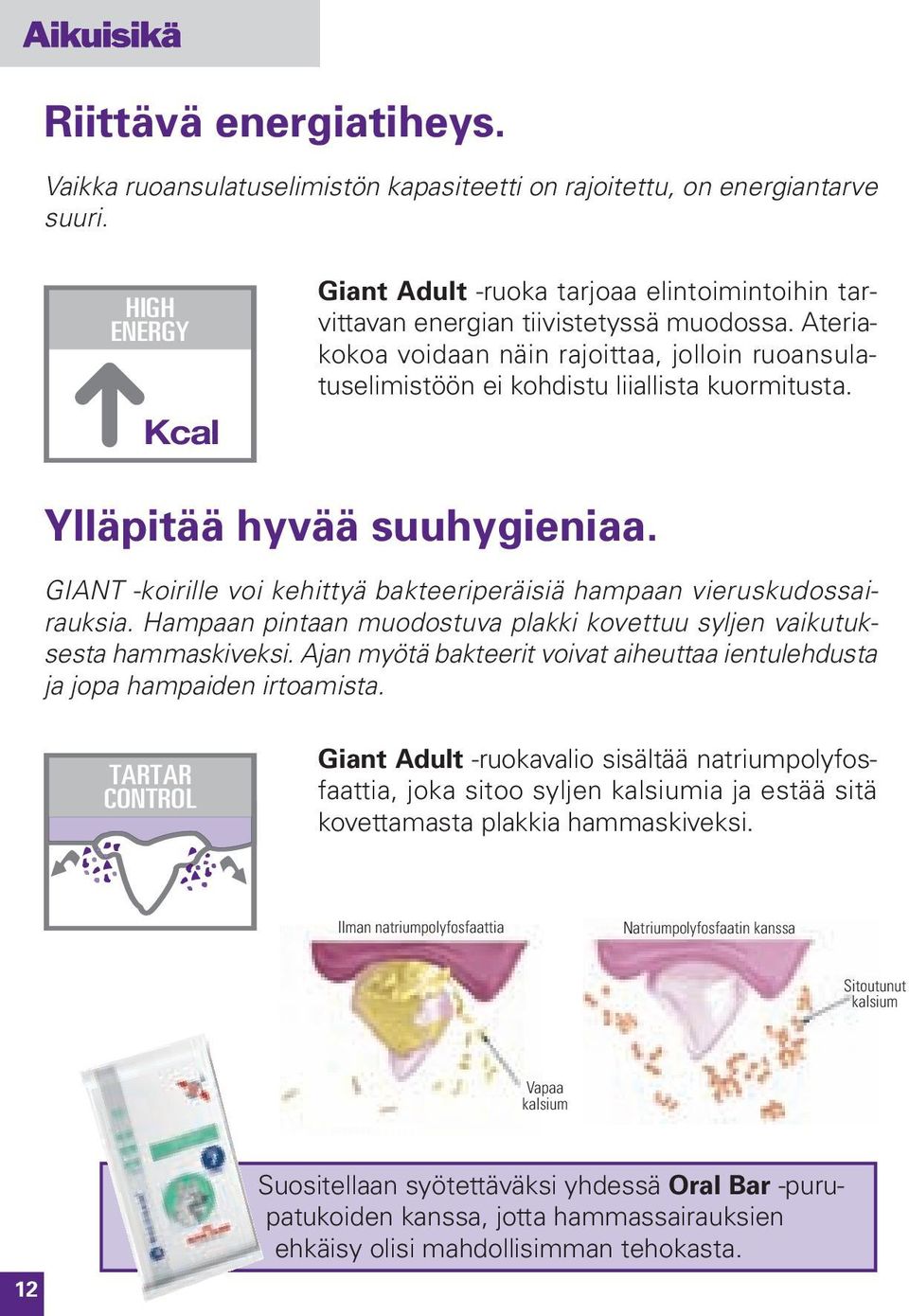 Ateriakokoa voidaan näin rajoittaa, jolloin ruoansulatuselimistöön ei kohdistu liiallista kuormitusta. Ylläpitää hyvää suuhygieniaa.