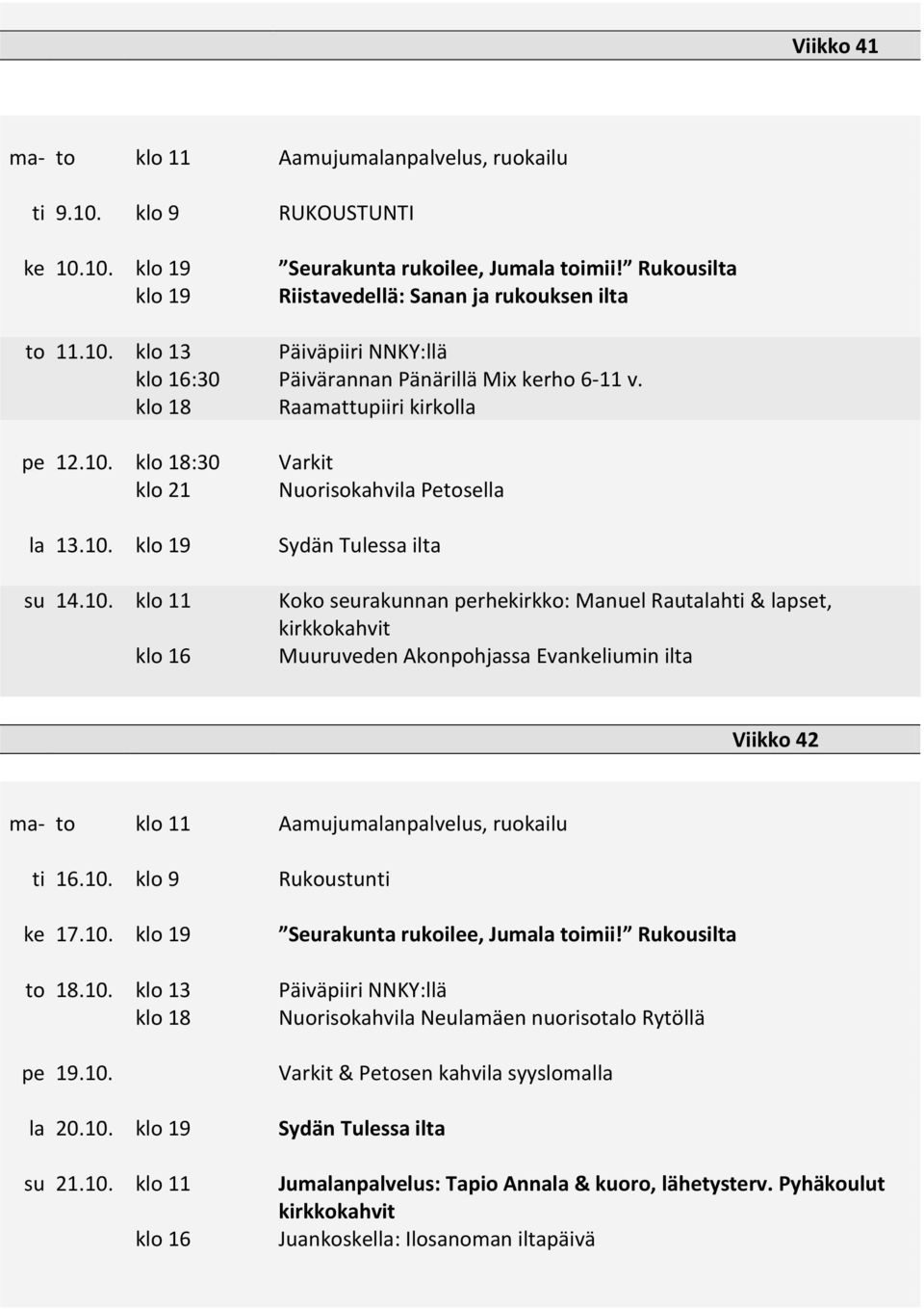 klo 18:30 Varkit klo 21 Nuorisokahvila Petosella la 13.10.