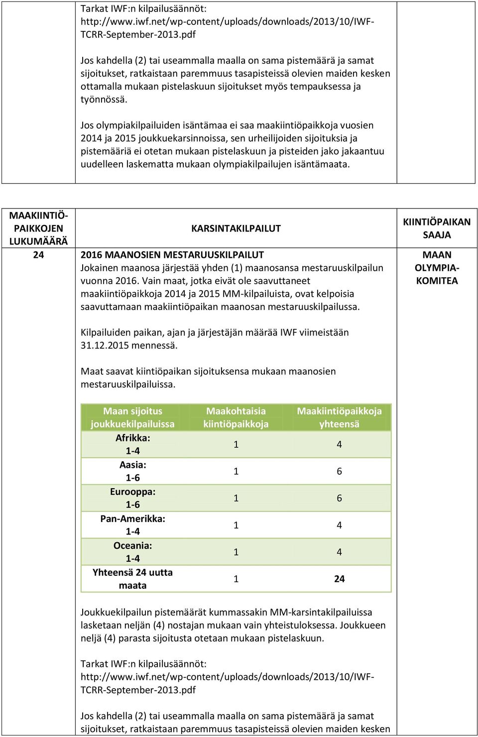 tempauksessa ja työnnössä.