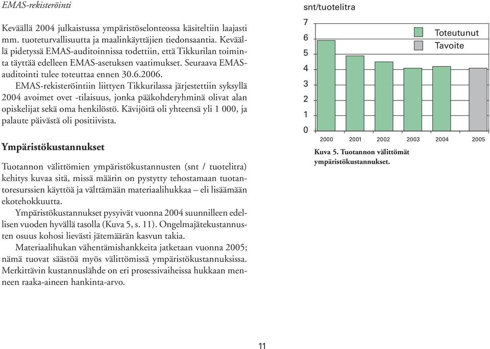 EMAS-rekisteröintiin liittyen Tikkurilassa järjestettiin syksyllä 2004 avoimet ovet -tilaisuus, jonka pääkohderyhminä olivat alan opiskelijat sekä oma henkilöstö.