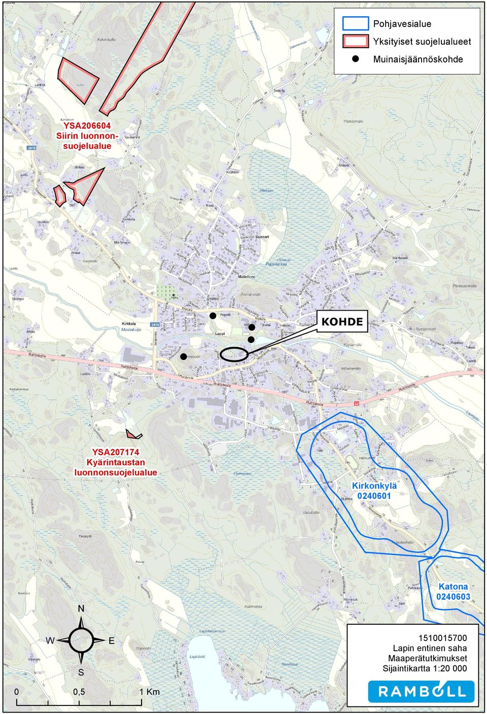 luonnonsuojelualue 0 ² 0,5 Kirkonkylä 04060 Katona 040603