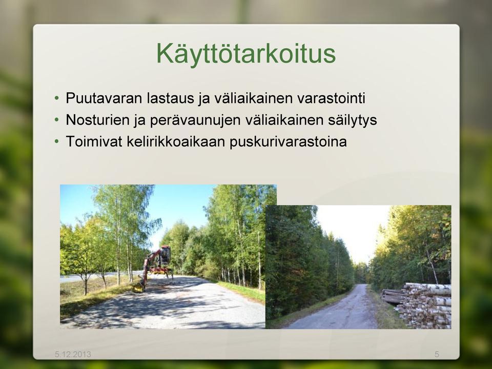 perävaunujen väliaikainen säilytys