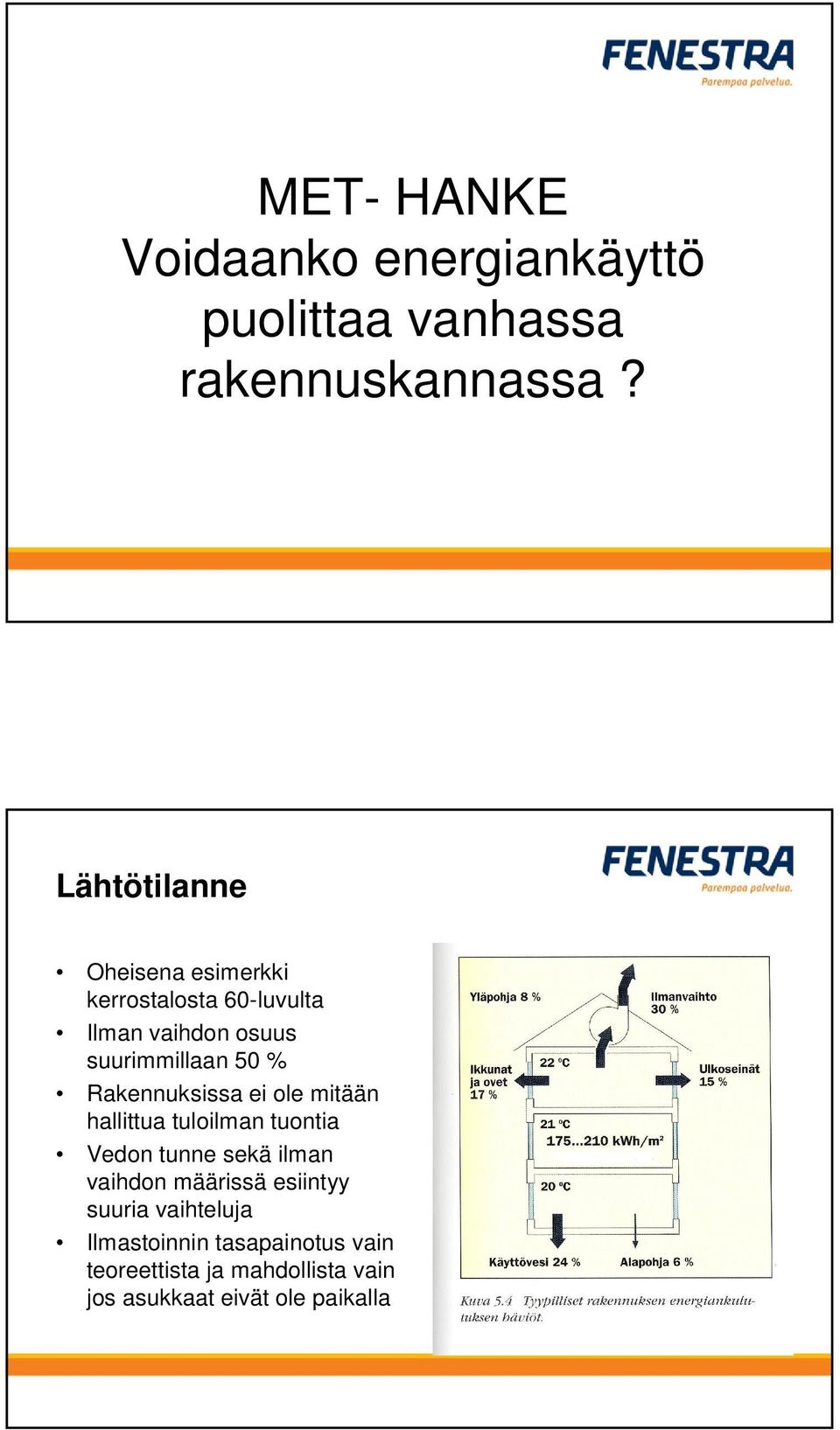 Rakennuksissa ei ole mitään hallittua tuloilman tuontia Vedon tunne sekä ilman vaihdon määrissä