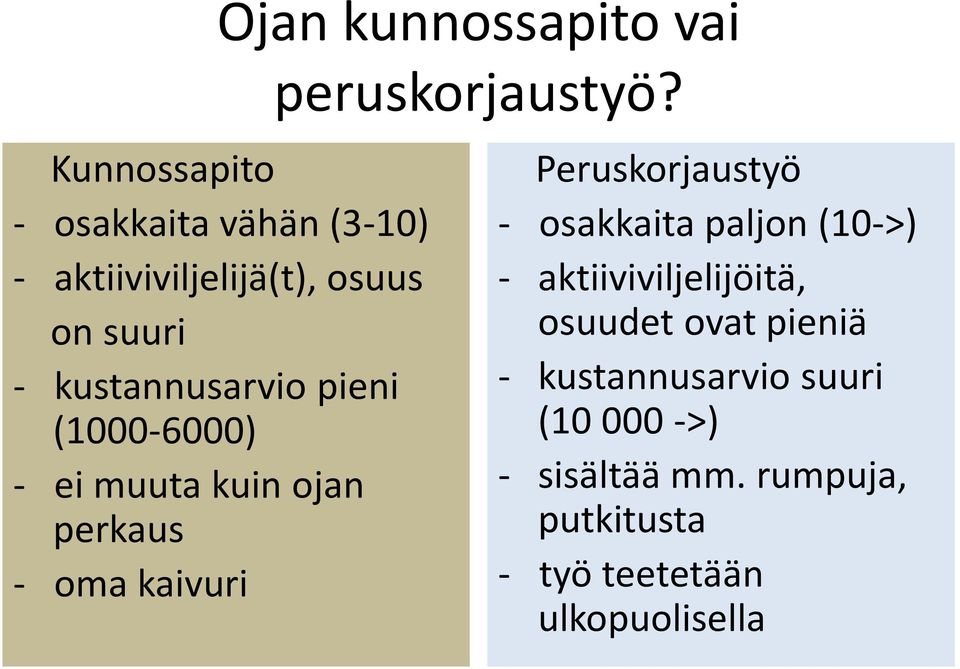 peruskorjaustyö?