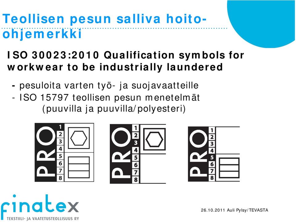 laundered - pesuloita varten työ- ja suojavaatteille - ISO