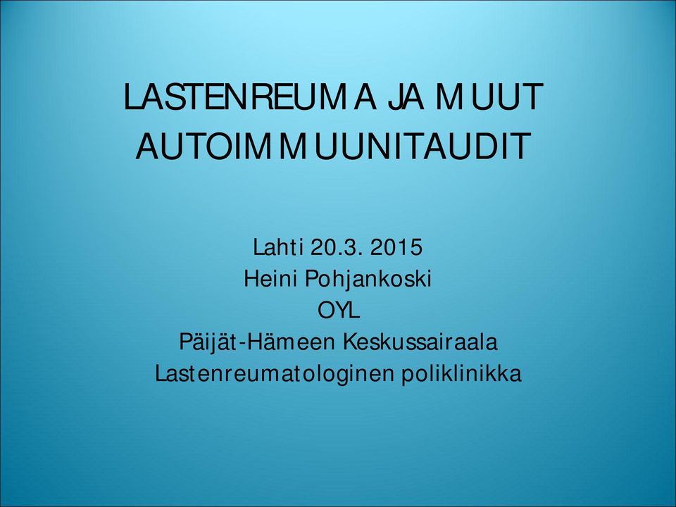 2015 Heini Pohjankoski OYL