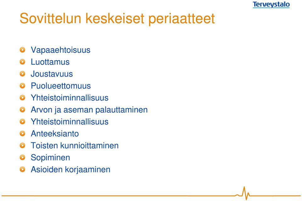 Yhteistoiminnallisuus Arvon ja aseman palauttaminen