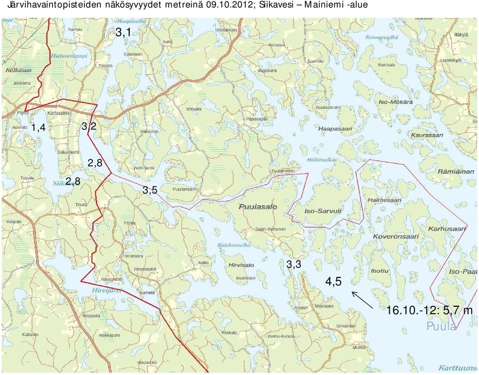 2012; Siikavesi Mainiemi -alue