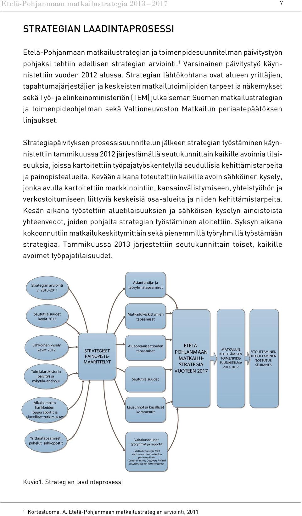 Strategian lähtökohtana ovat alueen yrittäjien, tapahtumajärjestäjien ja keskeisten matkailutoimijoiden tarpeet ja näkemykset sekä Työ- ja elinkeinoministeriön (TEM) julkaiseman Suomen