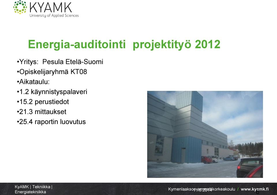 2 käynnistyspalaveri 15.2 perustiedot 21.