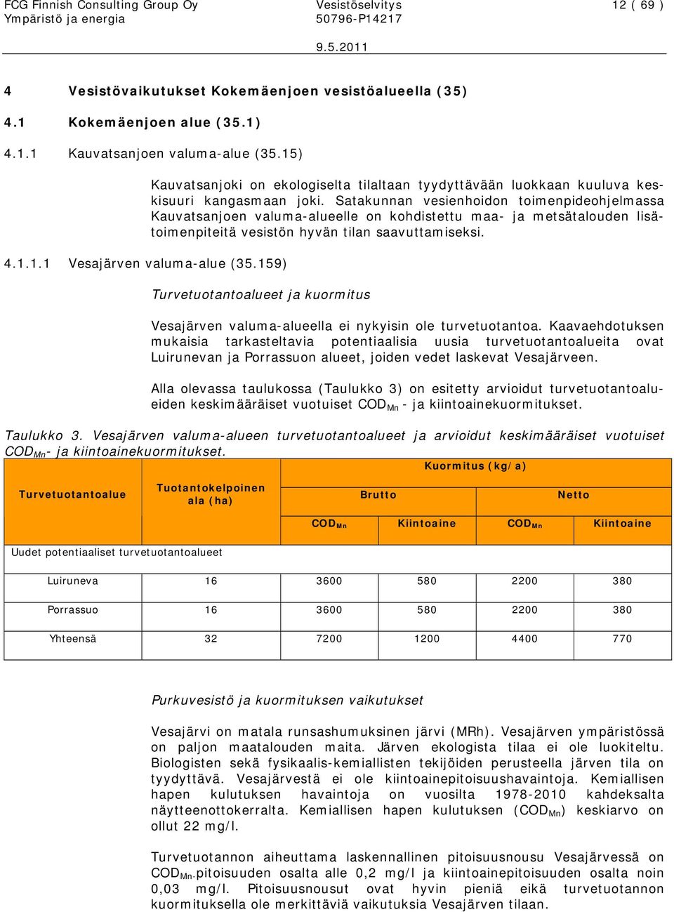 Satakunnan vesienhoidon toimenpideohjelmassa Kauvatsanjoen valuma-alueelle on kohdistettu maa- ja metsätalouden lisätoimenpiteitä vesistön hyvän tilan saavuttamiseksi.