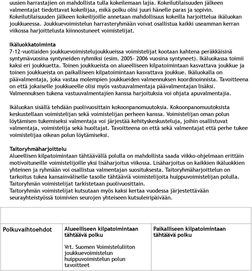 Joukkuevoimistelun harrasteryhmään voivat osallistua kaikki useamman kerran viikossa harjoittelusta kiinnostuneet voimistelijat.