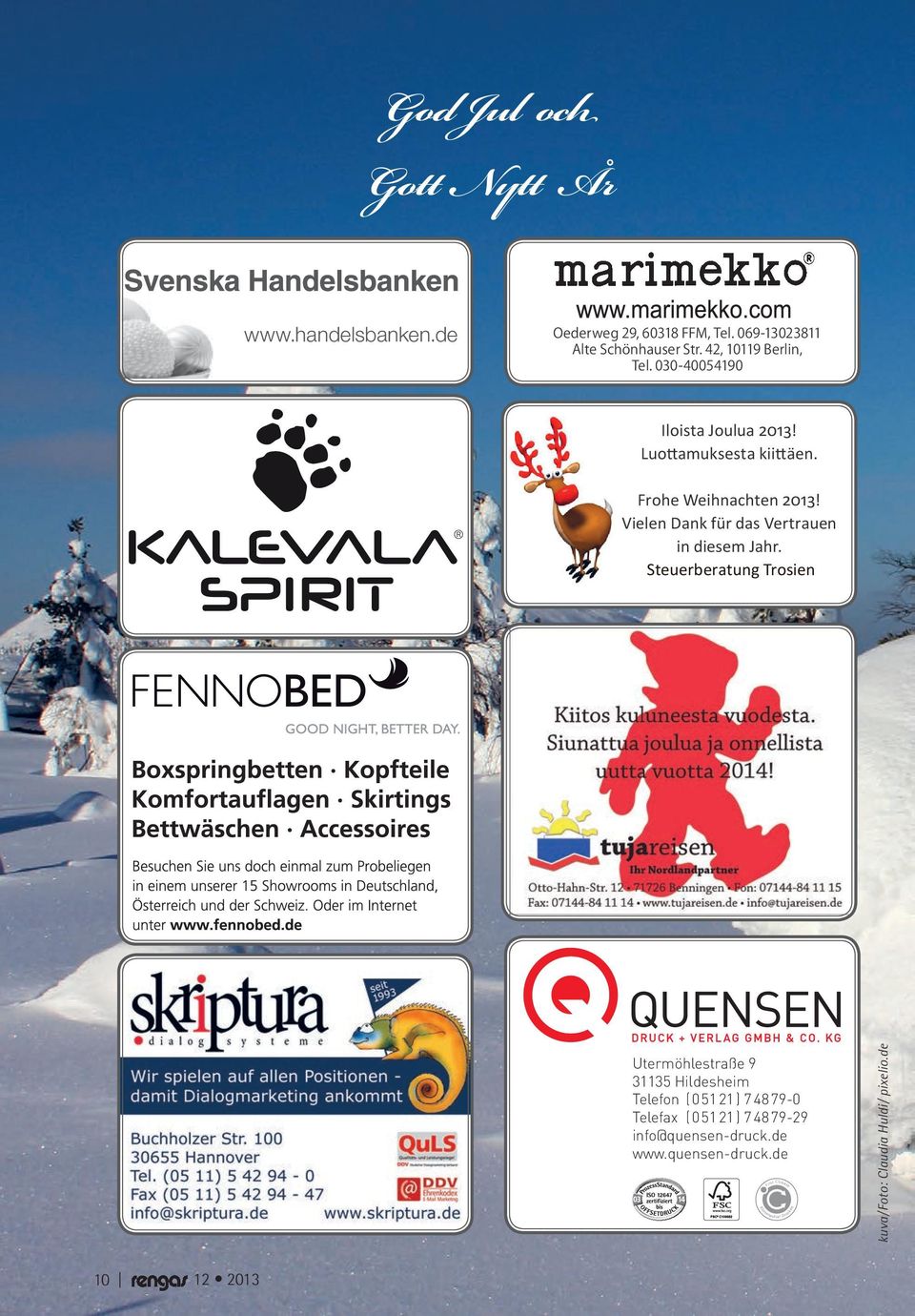 Vielen Dank für das Vertrauen in diesem Jahr.