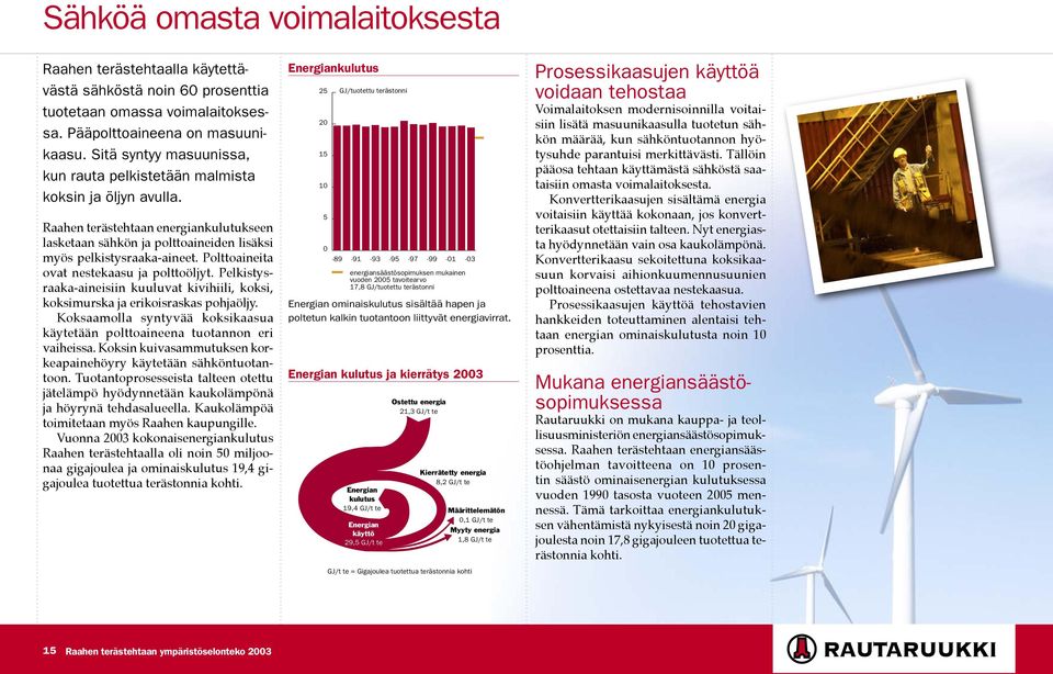 Polttoaineita ovat nestekaasu ja polttoöljyt. Pelkistysraaka-aineisiin kuuluvat kivihiili, koksi, koksimurska ja erikoisraskas pohjaöljy.