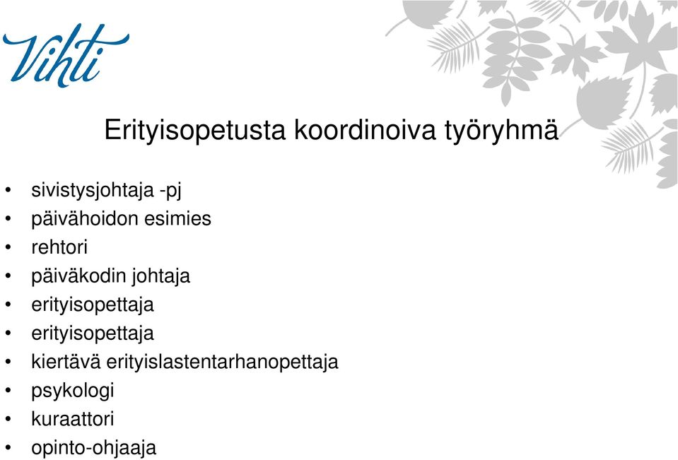 päiväkodin johtaja erityisopettaja erityisopettaja