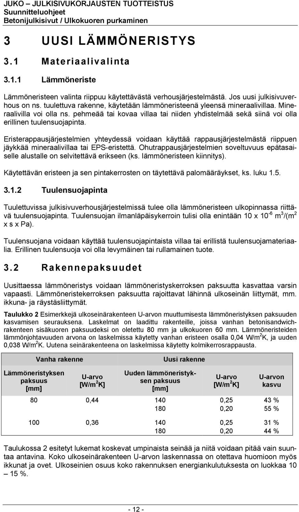 Eristerappausjärjestelmien yhteydessä voidaan käyttää rappausjärjestelmästä riippuen jäykkää mineraalivillaa tai EPS-eristettä.