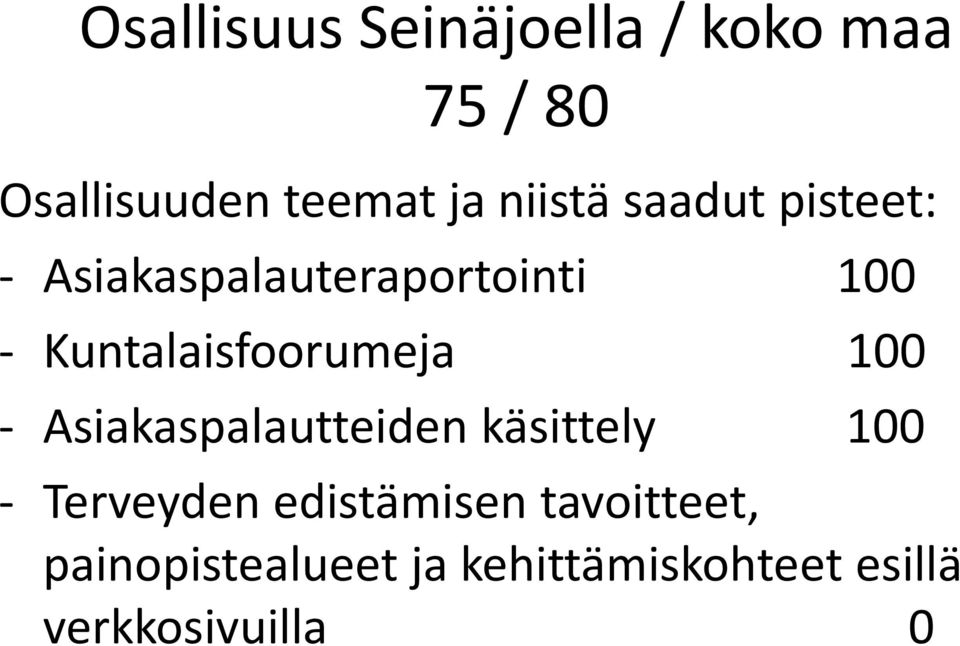 Kuntalaisfoorumeja 100 - Asiakaspalautteiden käsittely 100 -