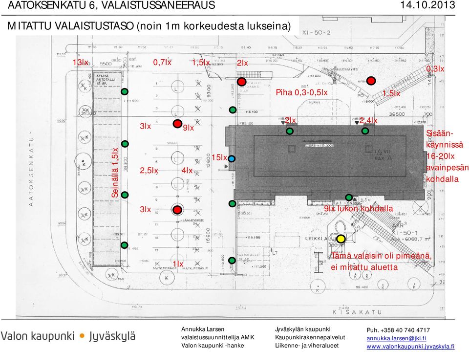 4lx 15lx 2lx 2,4lx Sisäänkäynnissä 16-20lx avainpesän kohdalla 3lx