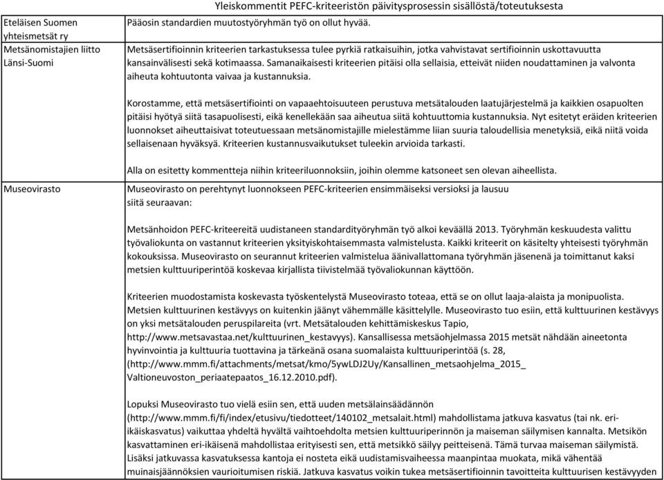 Samanaikaisesti kriteerien pitäisi olla sellaisia, etteivät niiden noudattaminen ja valvonta aiheuta kohtuutonta vaivaa ja kustannuksia.