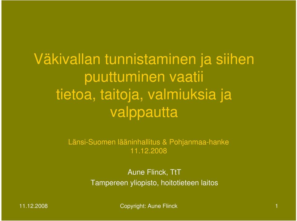 & Pohjanmaa-hanke 11.12.