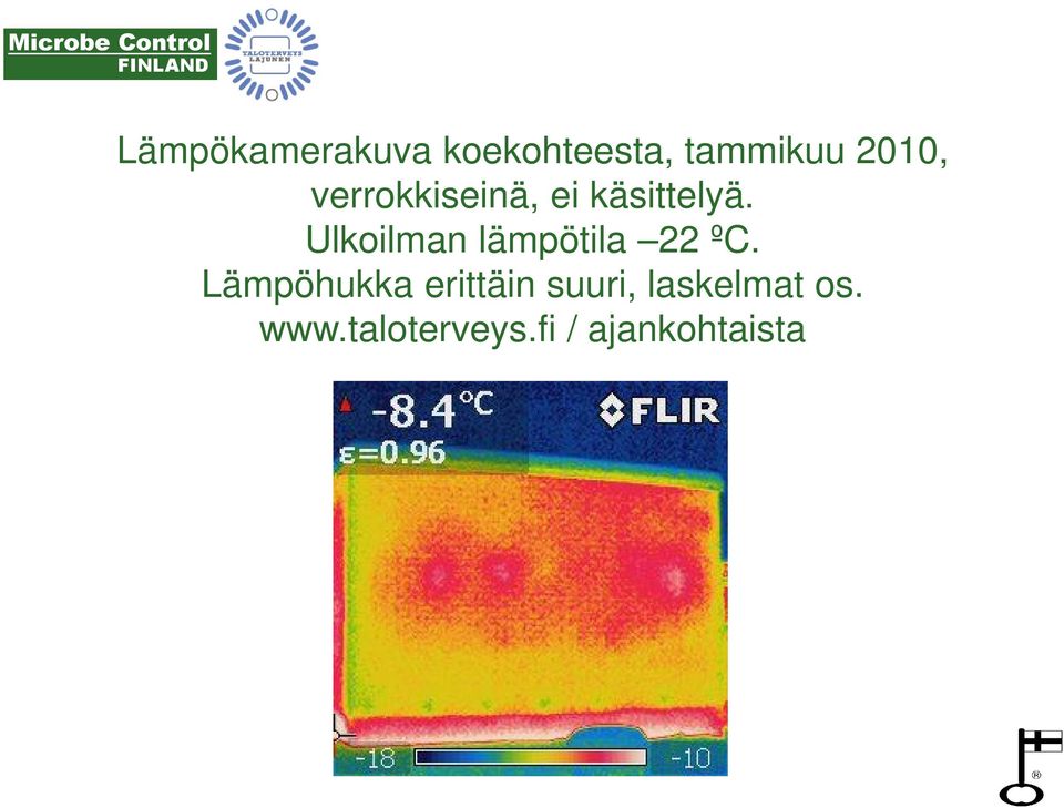 Ulkoilman lämpötila 22 ºC.