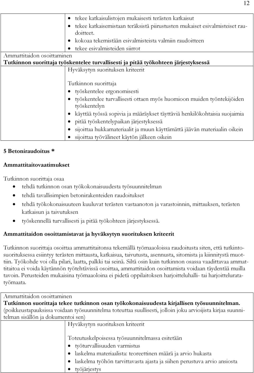 määräykset täyttäviä henkilökohtaisia suojaimia pitää työskentelypaikan järjestyksessä sijoittaa hukkamateriaalit ja muun käyttämättä jäävän materiaalin oikein osaa tehdä tutkinnon osan