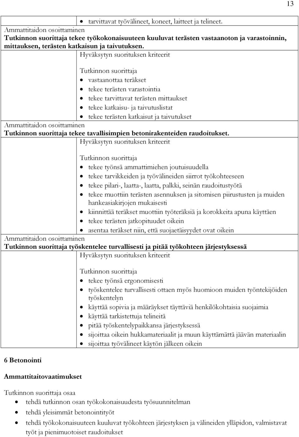 betonirakenteiden raudoitukset.
