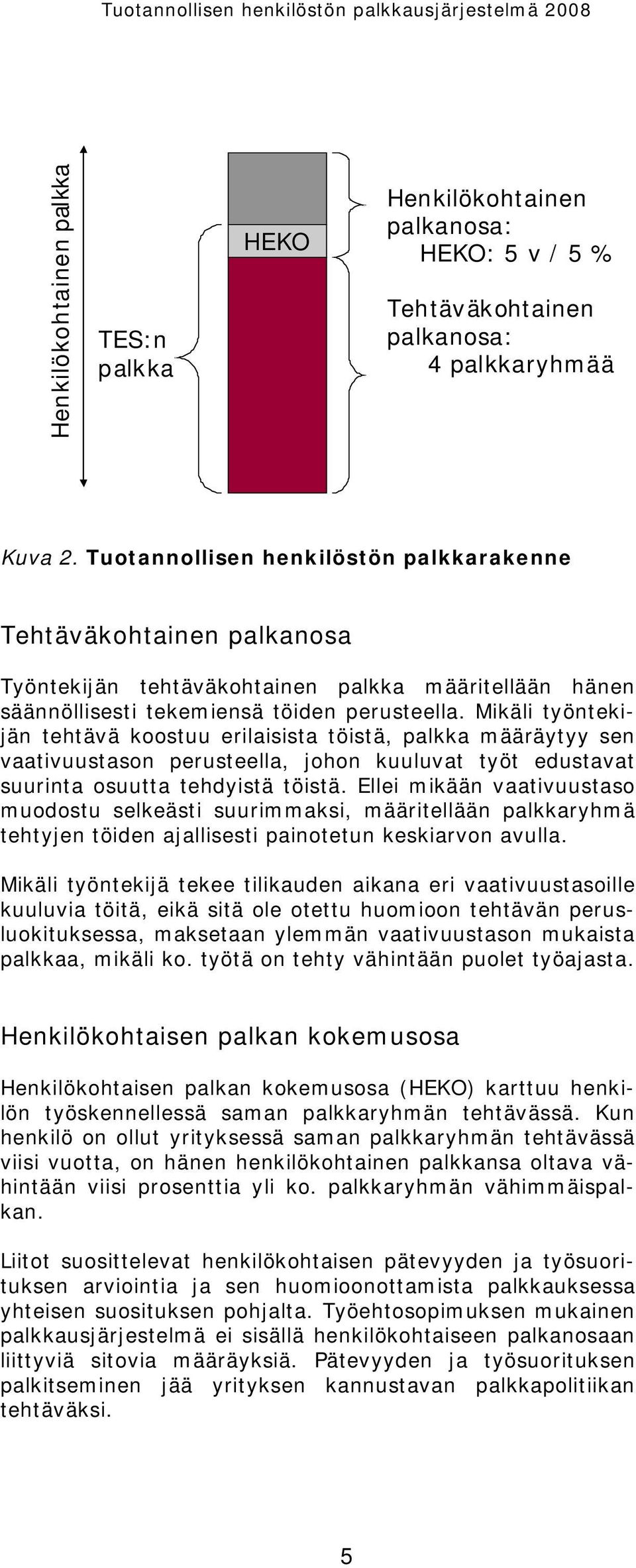 Mikäli työntekijän tehtävä koostuu erilaisista töistä, palkka määräytyy sen vaativuustason perusteella, johon kuuluvat työt edustavat suurinta osuutta tehdyistä töistä.